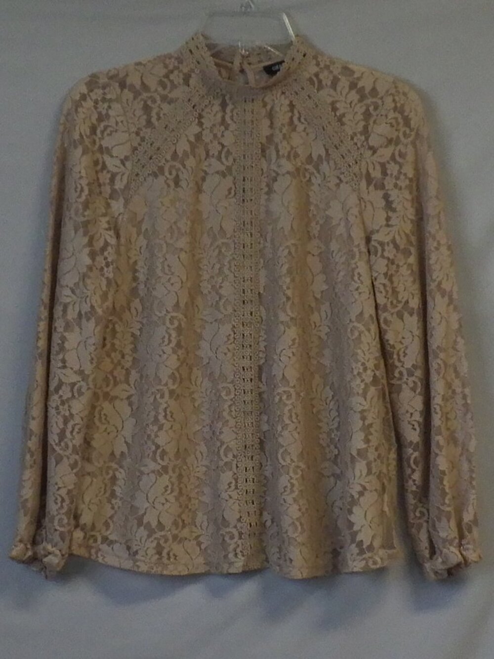 Cable & Gauge Taupe Lace Top